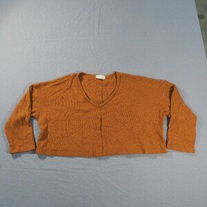 Altard State Sweater Women Large Brown Cropped Rustic Earthtone Layer Fairy Boho